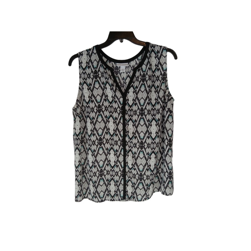 Pure Energy Womens Blouse Multicolor Woven Sleeveless Vneck Lightweight Size 1X